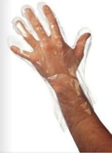 Guanti monouso in polietilene trasparenti