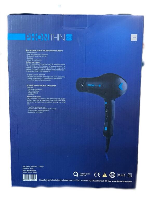 ASCIUGACAPELLI PROFESSIONALE PHON THIN ION LABOR