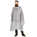 Mantella taglio custom con bottoni e righe nere